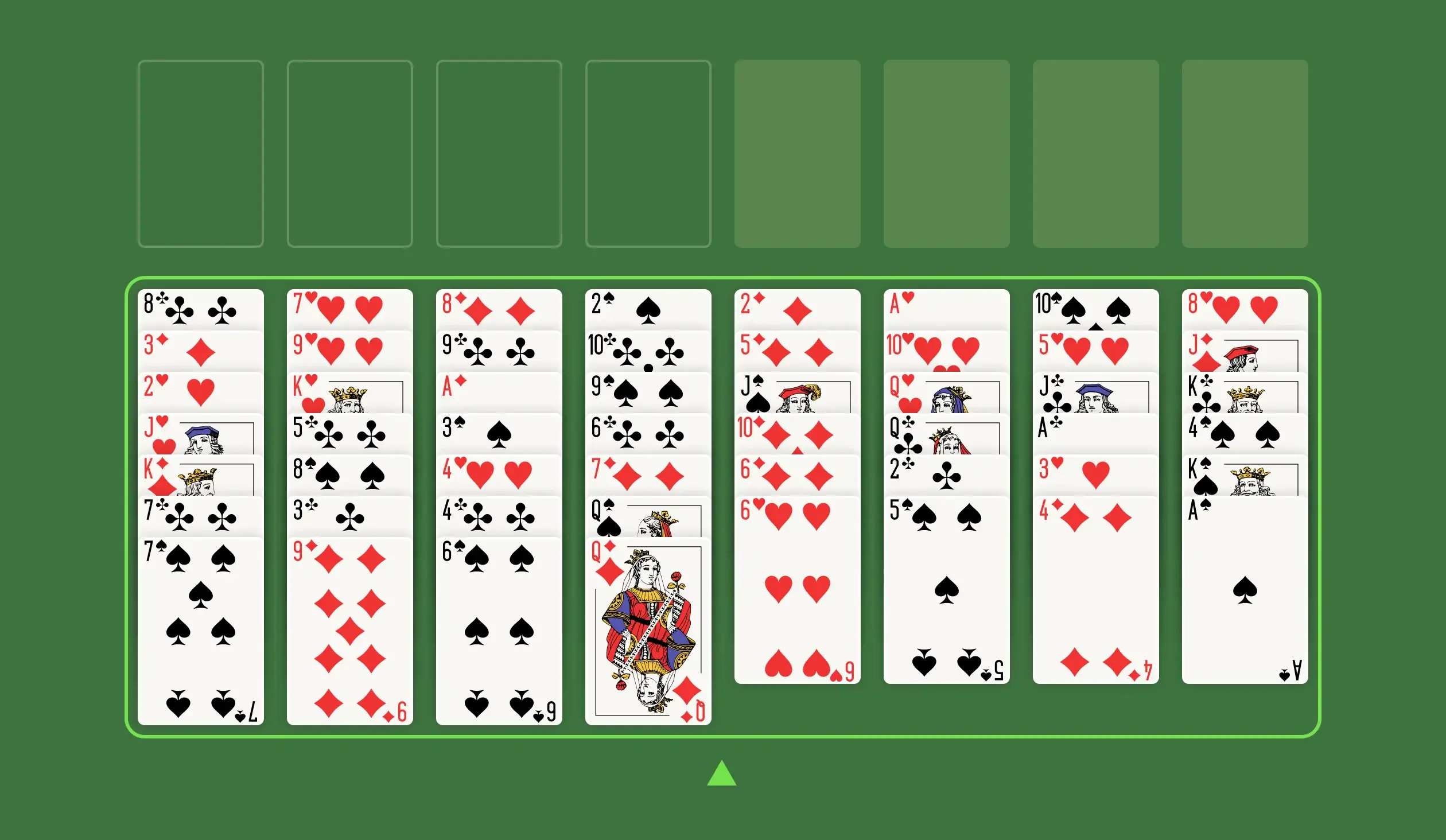 tableau FreeCell solitaire