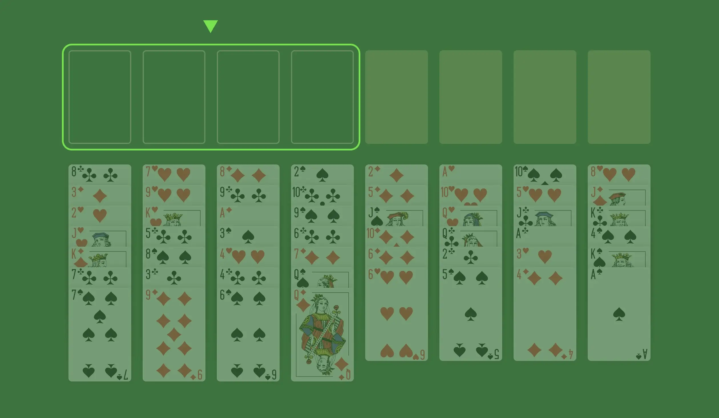 FreeCell solitaire cells