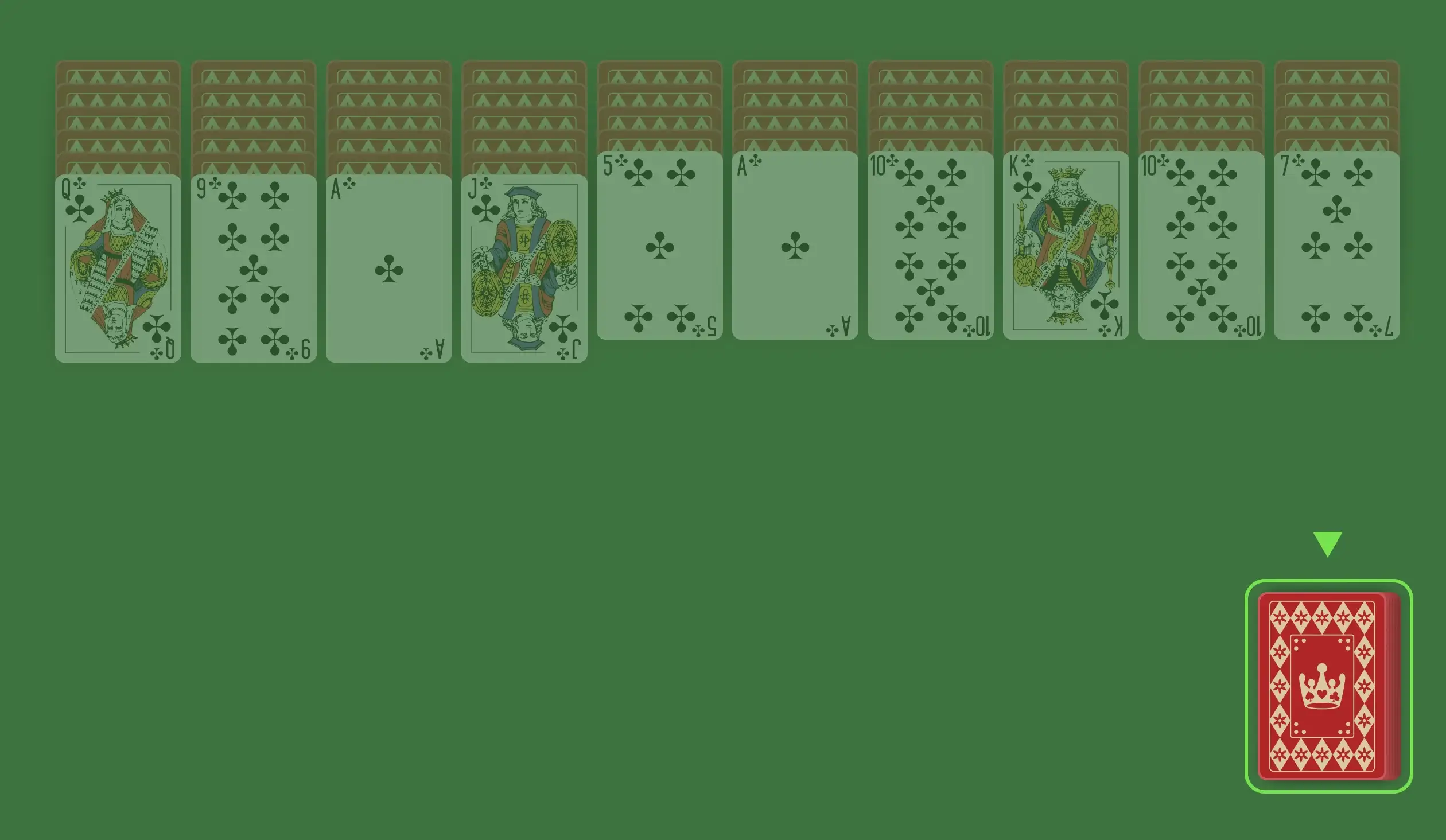 Stockpile spider solitaire