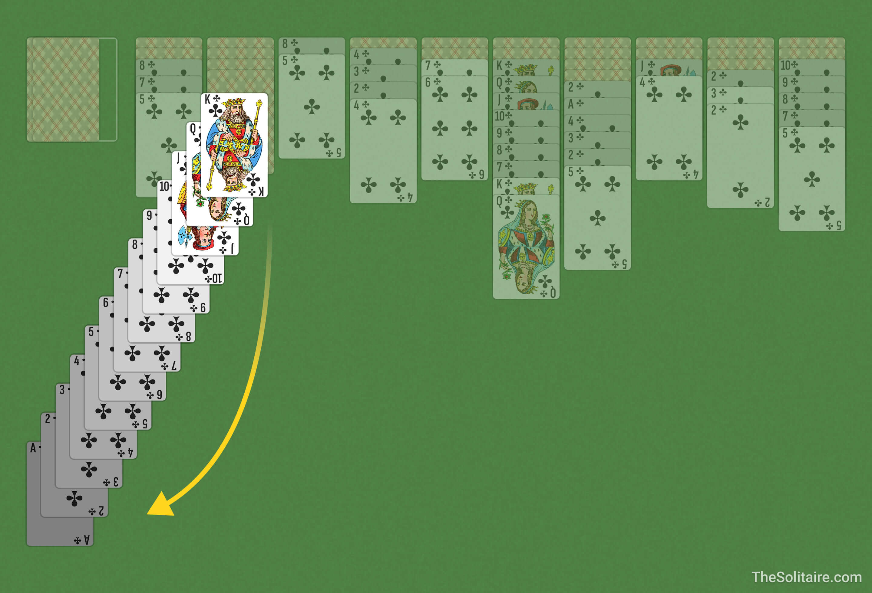Paukov sa 1 bojom. Potpuna sekvenca od K do A automatski se premešta u Sekciju Temelji.