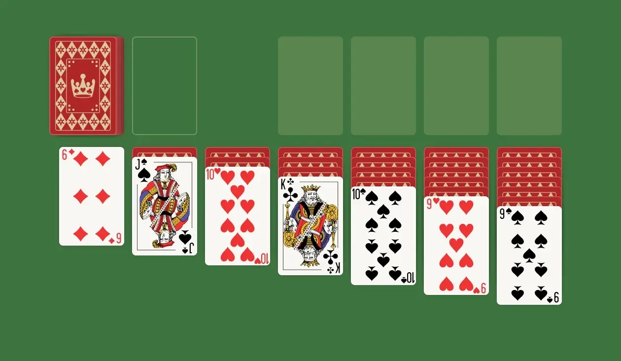 With a few hours of practice, you can fully grasp the rules that dictate the gameplay of Turn-One Klondike Solitaire. Yet mastery of the game is a completely different story that will come with time and practice.