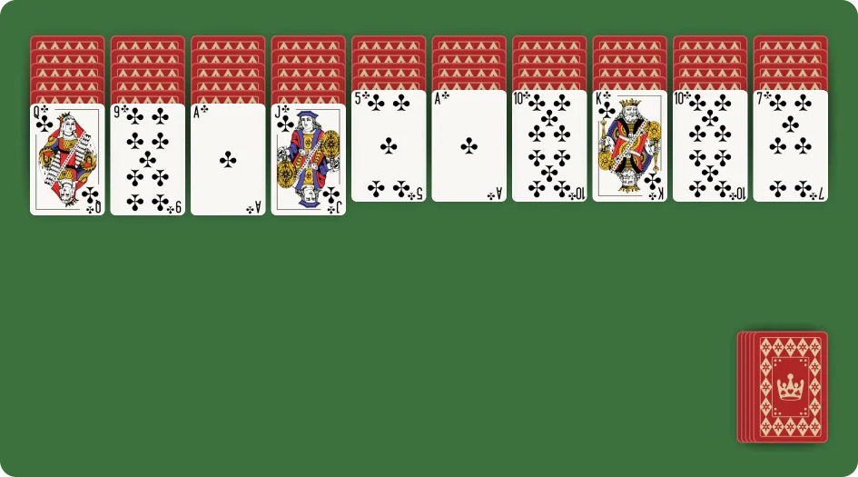 Starting with 1 Suit Spider Solitaire