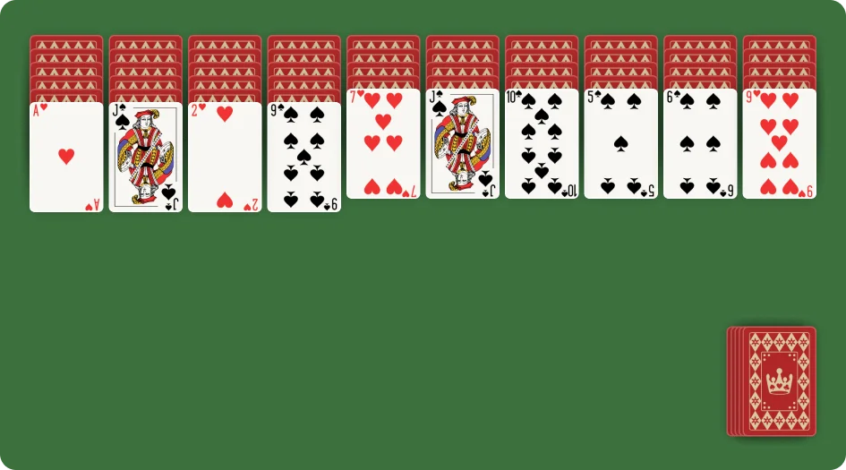 Transitioning to 2 Suits Spider Solitaire